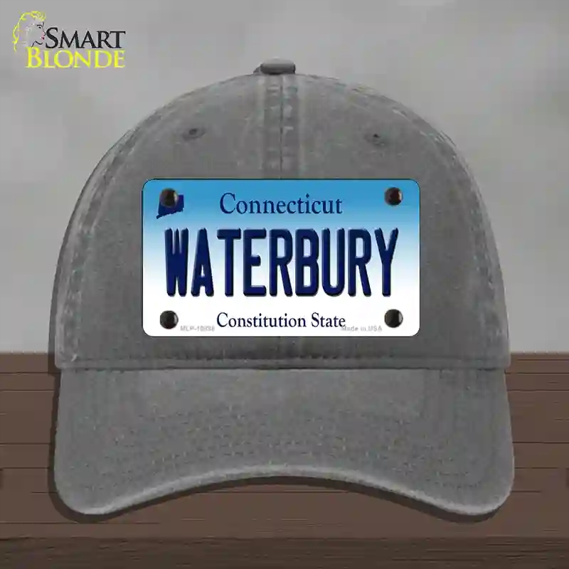 HAT08-MLP-10898 Waterbury Connecticut Novelty License Plate Hat, Unconstructed Cotton - Charcoal