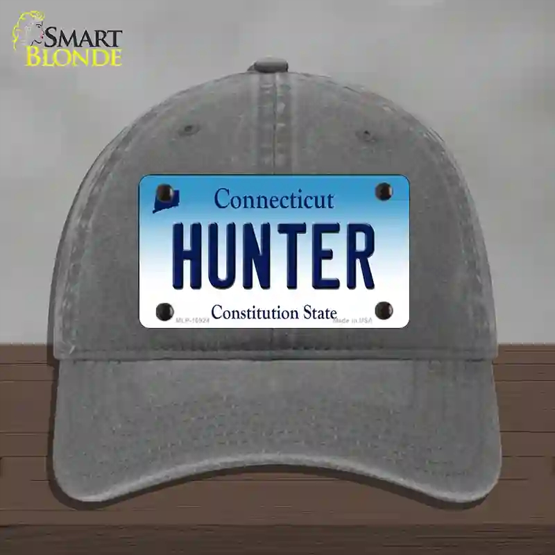 HAT08-MLP-10924 Hunter Connecticut Novelty License Plate Hat, Unconstructed Cotton - Charcoal