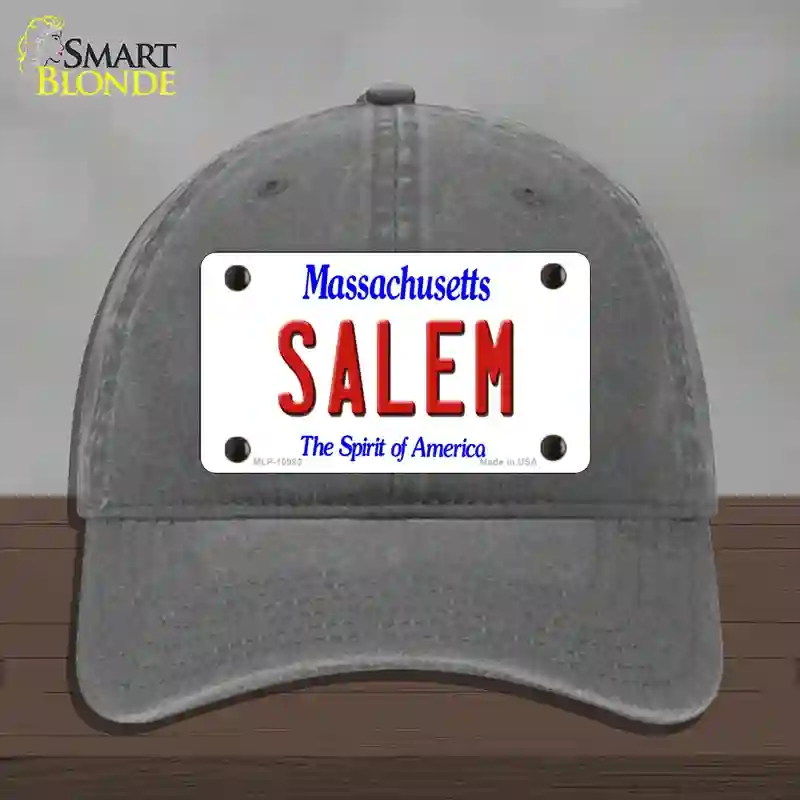 HAT08-MLP-10983 Salem Massachusetts Novelty License Plate Hat, Unconstructed Cotton - Charcoal