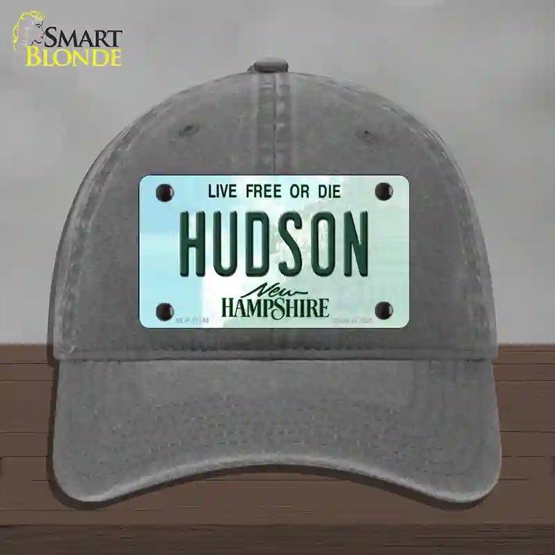 HAT08-MLP-11146 Hudson   Hampshire State Novelty License Plate Hat, Unconstructed Cotton - Charcoal