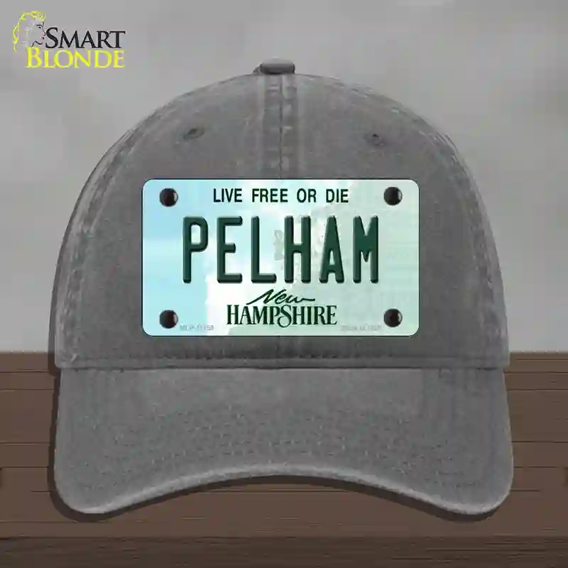 HAT08-MLP-11150 Pelham   Hampshire State Novelty License Plate Hat, Unconstructed Cotton - Charcoal