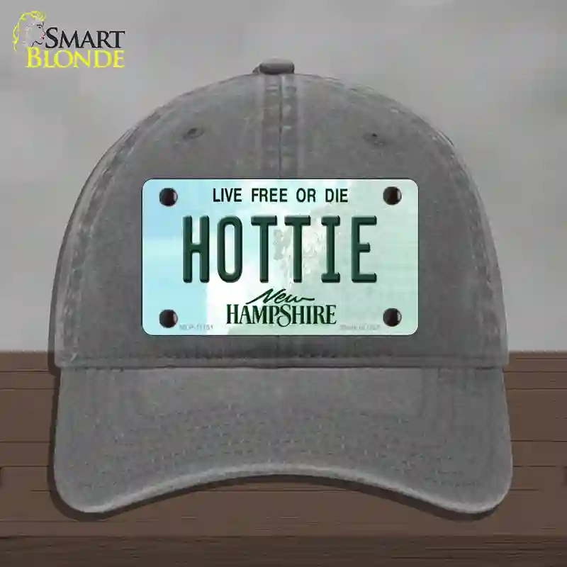 HAT08-MLP-11151 Hottie   Hampshire State Novelty License Plate Hat, Unconstructed Cotton - Charcoal