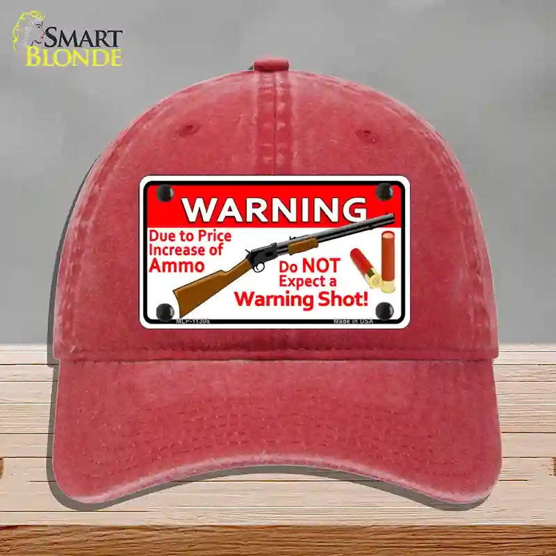 HAT13-MLP-11308 Do Not Expect a Warning Shot Novelty License Plate Hat, Unconstructed Cotton - Red