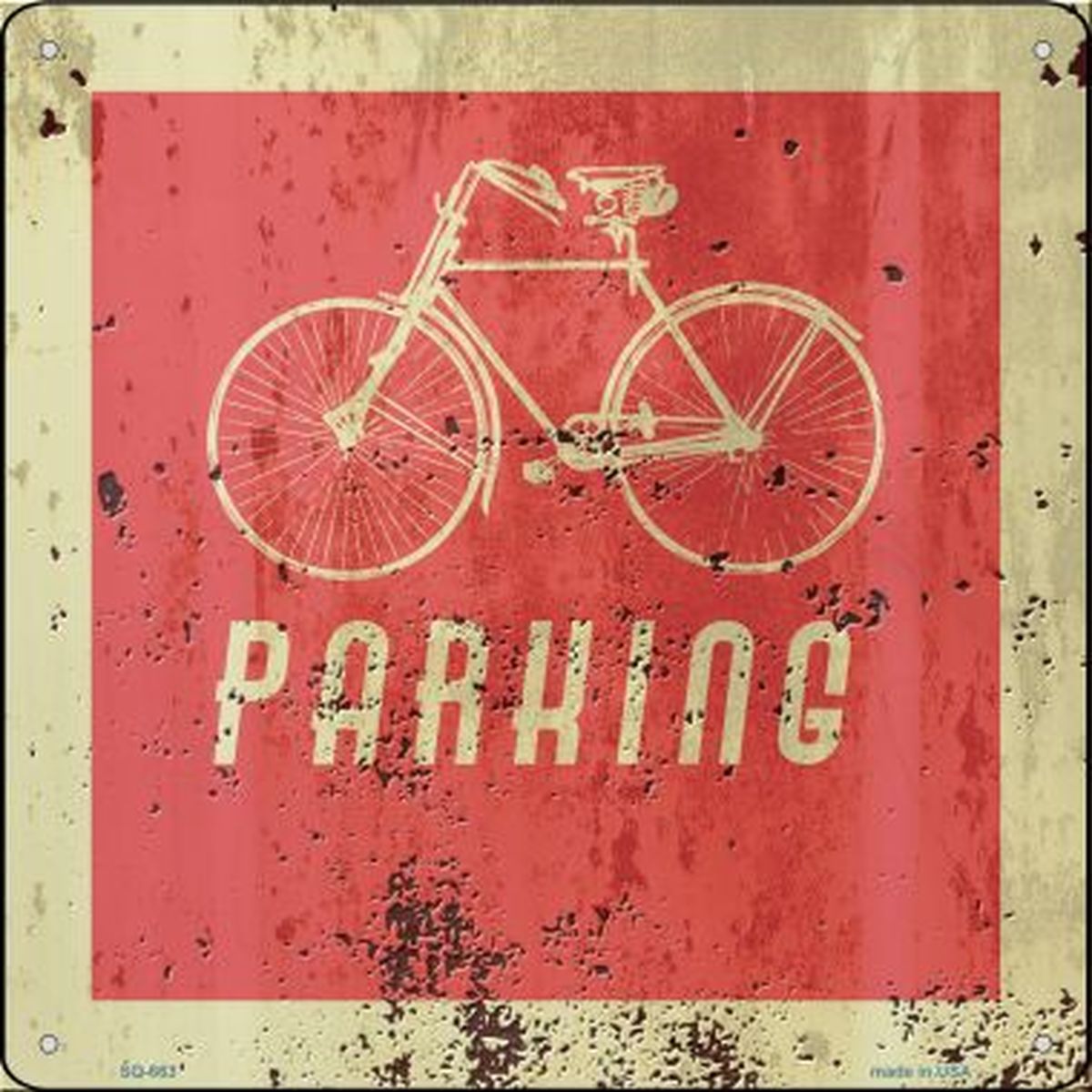 12 x 12 in. Bicycle Parking Novelty Metal Square Sign