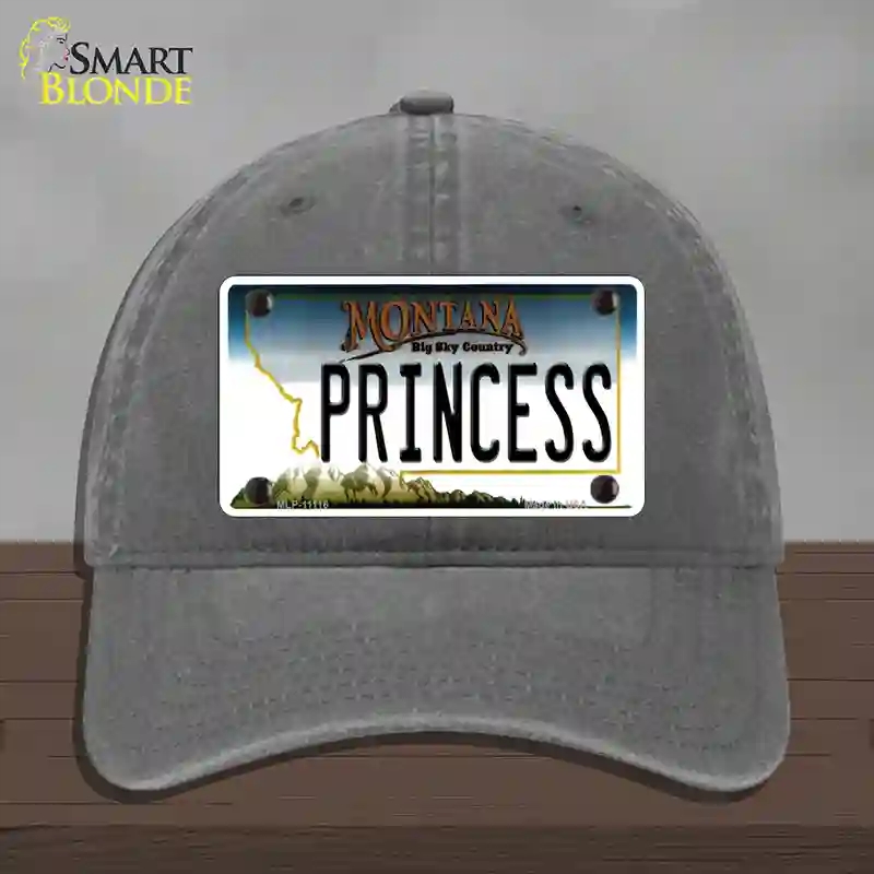 HAT08-MLP-11116 Princess Montana State Novelty License Plate Hat, Unconstructed Cotton - Charcoal