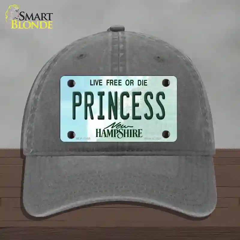 HAT08-MLP-11165 Princess   Hampshire State Novelty License Plate Hat, Unconstructed Cotton - Charcoal