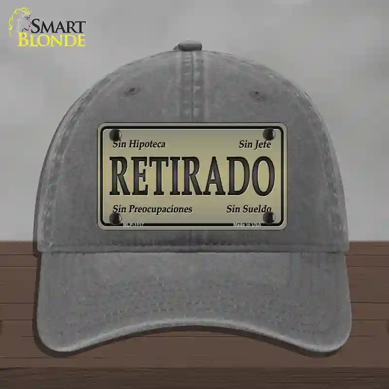 HAT08-MLP-1117 Retirado Novelty License Plate Hat, Unconstructed Cotton - Charcoal