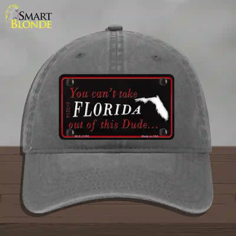 HAT08-MLP-11263 Florida Dude Novelty License Plate Hat, Unconstructed Cotton - Charcoal