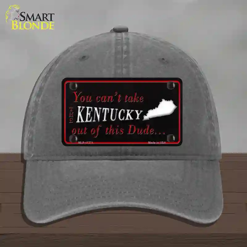 HAT08-MLP-11271 Kentucky Dude Novelty License Plate Hat, Unconstructed Cotton - Charcoal