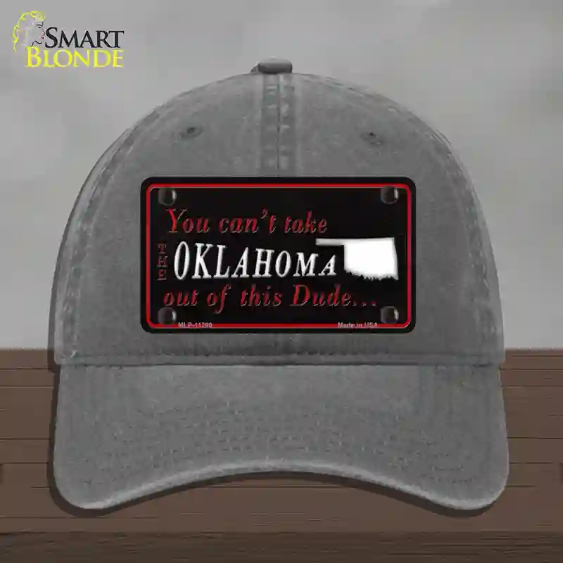 HAT08-MLP-11290 Oklahoma Dude Novelty License Plate Hat, Unconstructed Cotton - Charcoal