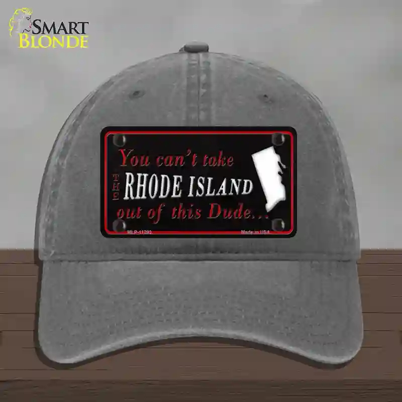 HAT08-MLP-11293 Rhode Island Dude Novelty License Plate Hat, Unconstructed Cotton - Charcoal