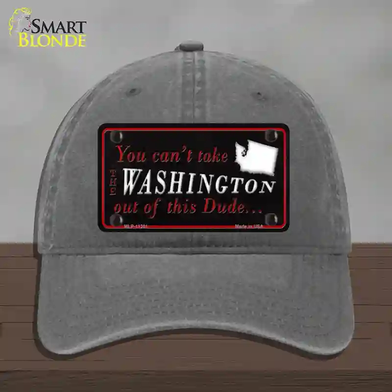 HAT08-MLP-11301 Washington Dude Novelty License Plate Hat, Unconstructed Cotton - Charcoal