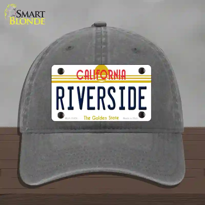 HAT08-MLP-11428 Riverside California Novelty License Plate Hat, Unconstructed Cotton - Charcoal