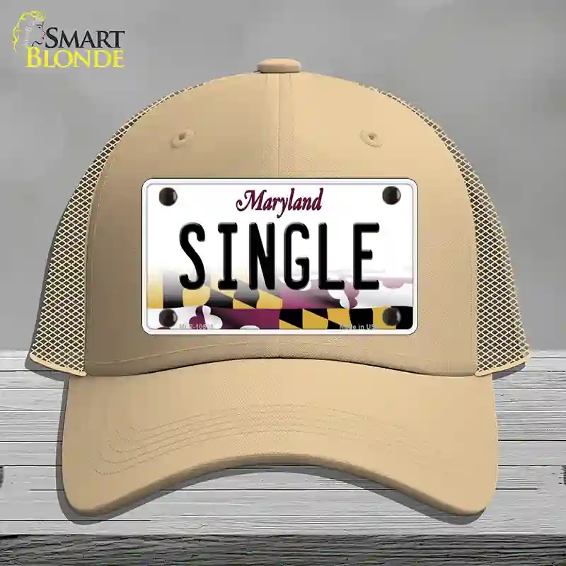 HAT15-MLP-10506 Single Maryland Novelty License Plate Hat, Mesh - Khaki