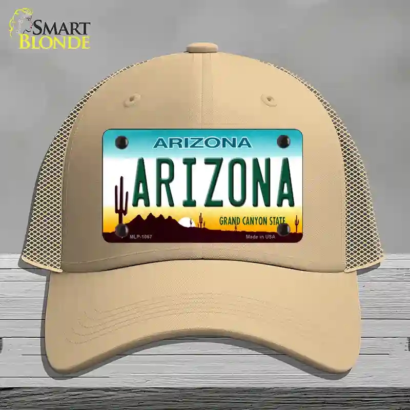 HAT15-MLP-1067 Arizona Novelty License Plate Hat, Mesh - Khaki