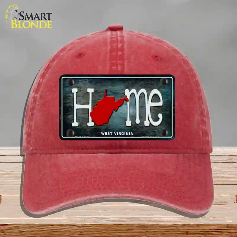 HAT13-MLP-12039 West Virginia Home State Outline Novelty License Plate Hat, Unconstructed Cotton - Red