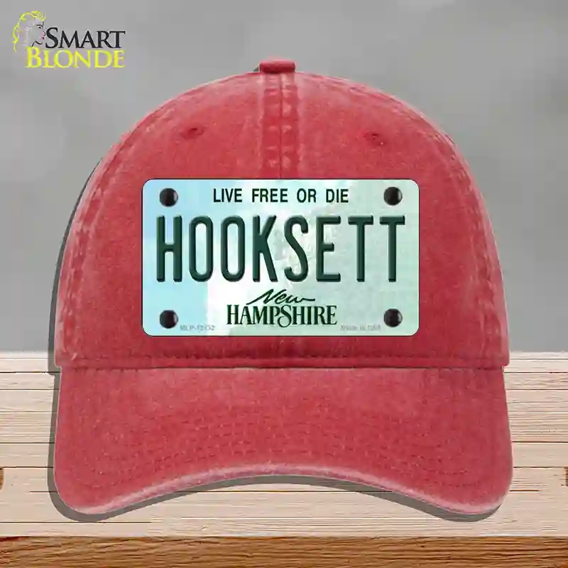 HAT13-MLP-12132 Hooksett   Hampshire Novelty License Plate Hat, Unconstructed Cotton - Red