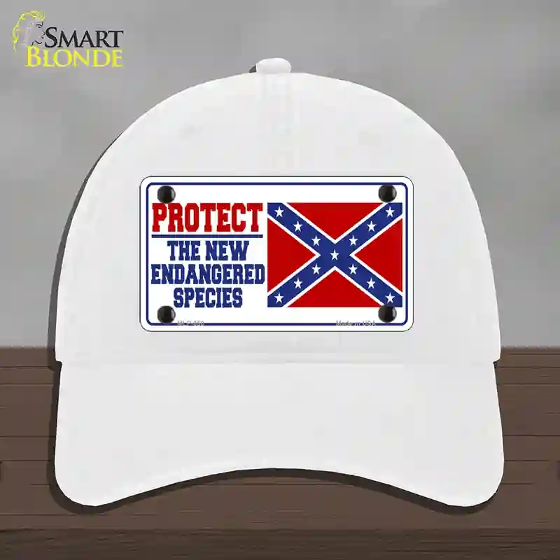 HAT14-MLP-050   Endangered Species Novelty License Plate Hat, Unconstructed Cotton - White