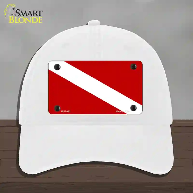 HAT14-MLP-082 Diving Flag Novelty License Plate Hat, Unconstructed Cotton - White