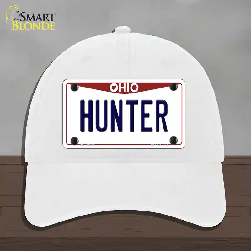 HAT14-MLP-10095 Hunter Ohio Novelty License Plate Hat, Unconstructed Cotton - White