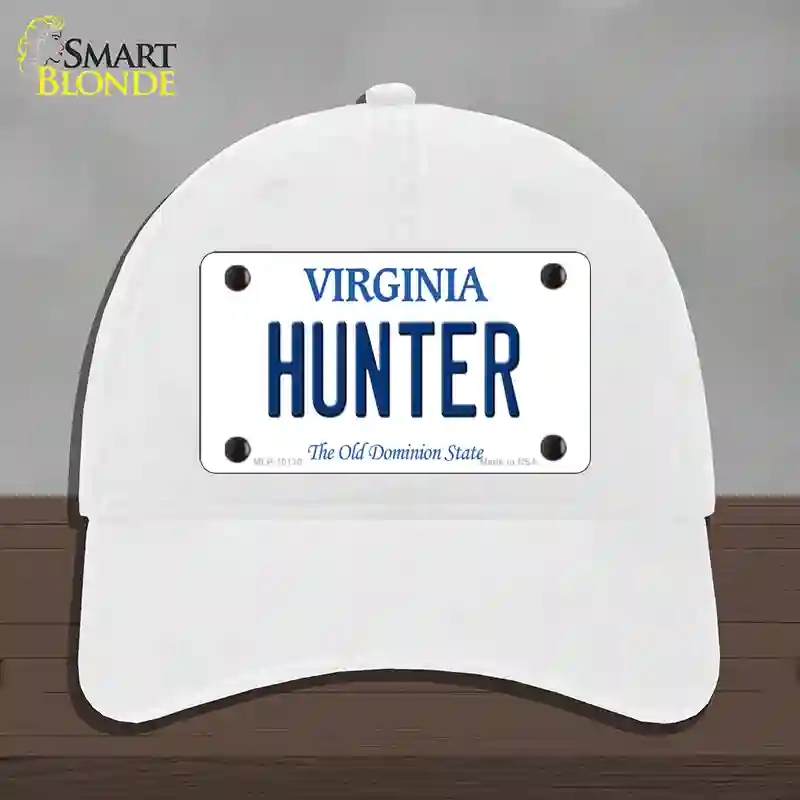 HAT14-MLP-10130 Hunter Virginia Novelty License Plate Hat, Unconstructed Cotton - White