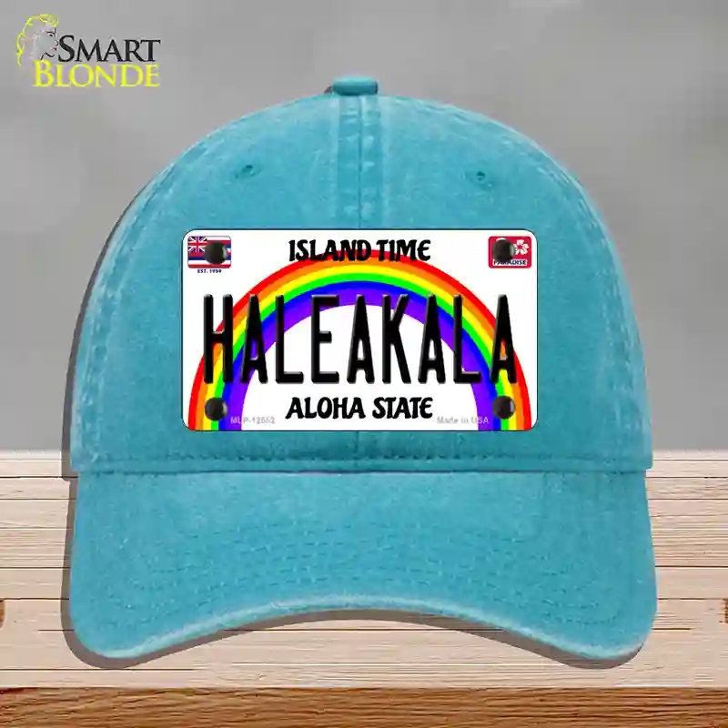 HAT10-MLP-12552 Haleakala Hawaii Novelty License Plate Hat, Unconstructed Cotton - Lake Blue
