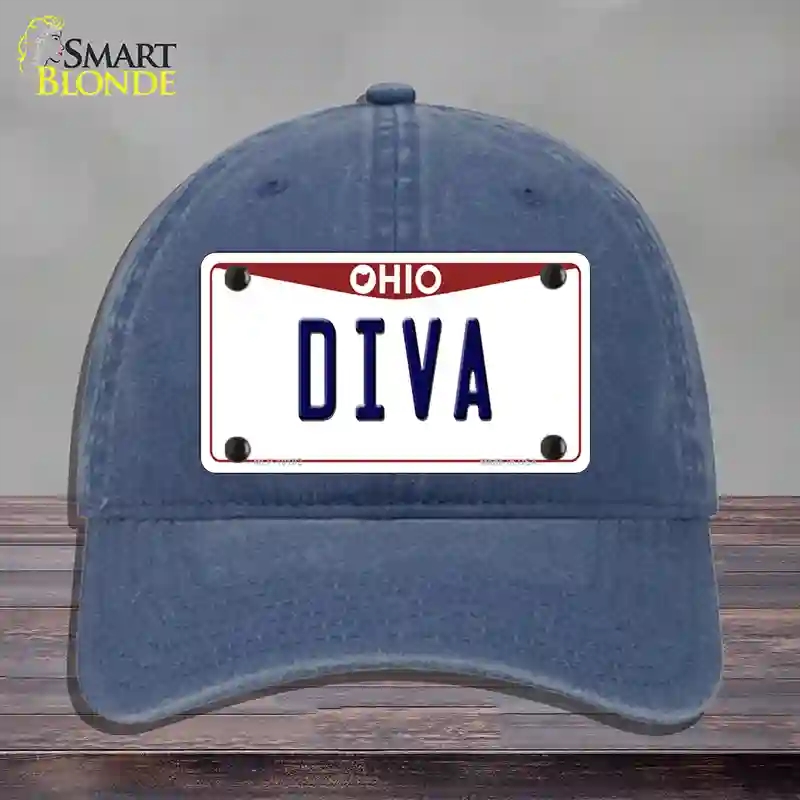 HAT11-MLP-10102 Diva Ohio Novelty License Plate Hat, Unconstructed Cotton - Navy