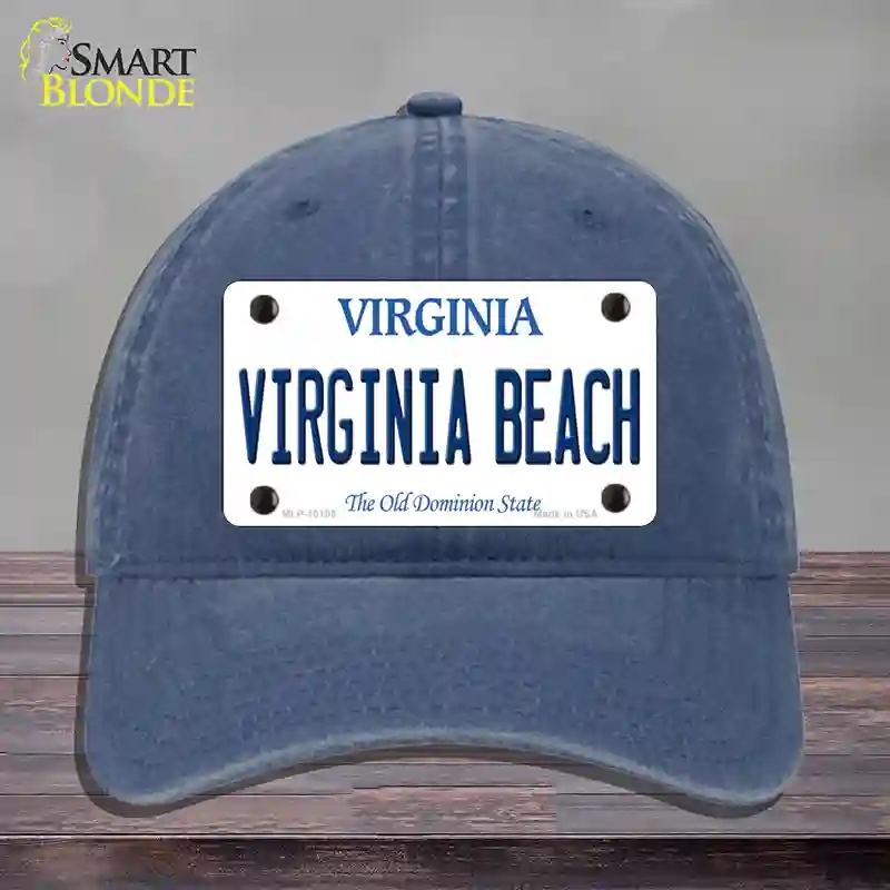 HAT11-MLP-10105 Virginia Beach Novelty License Plate Hat, Unconstructed Cotton - Navy