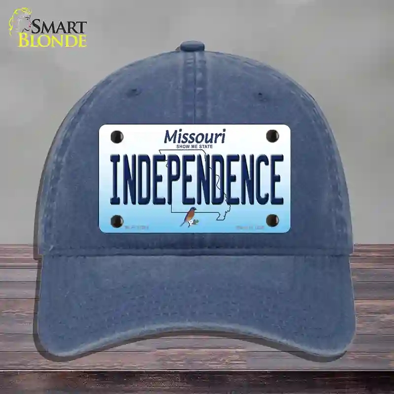 HAT11-MLP-10244 Independence Missouri Novelty License Plate Hat, Unconstructed Cotton - Navy