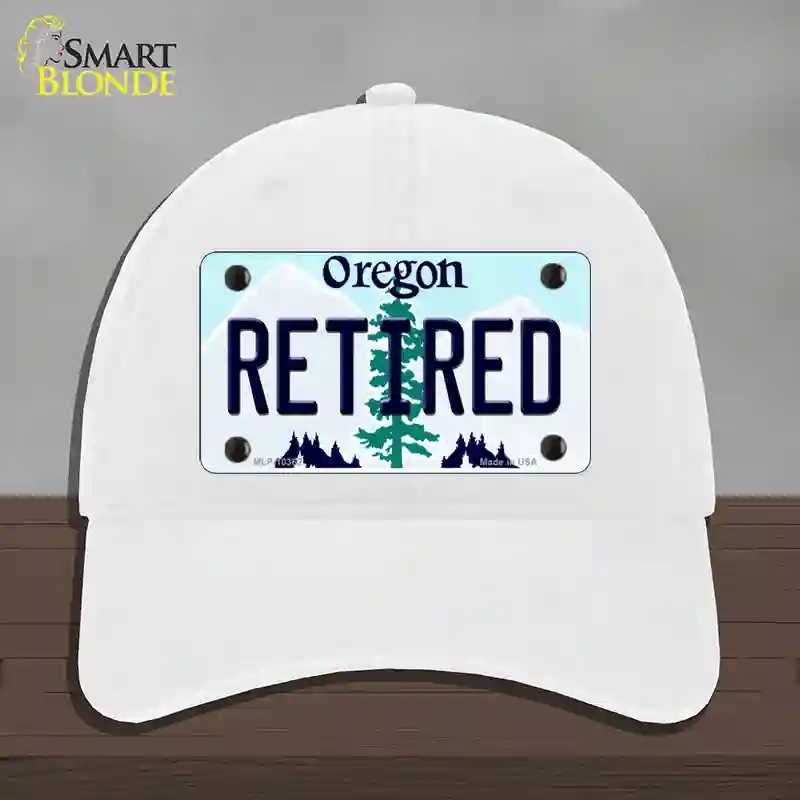 HAT14-MLP-10362 Retired Oregon Novelty License Plate Hat, Unconstructed Cotton - White