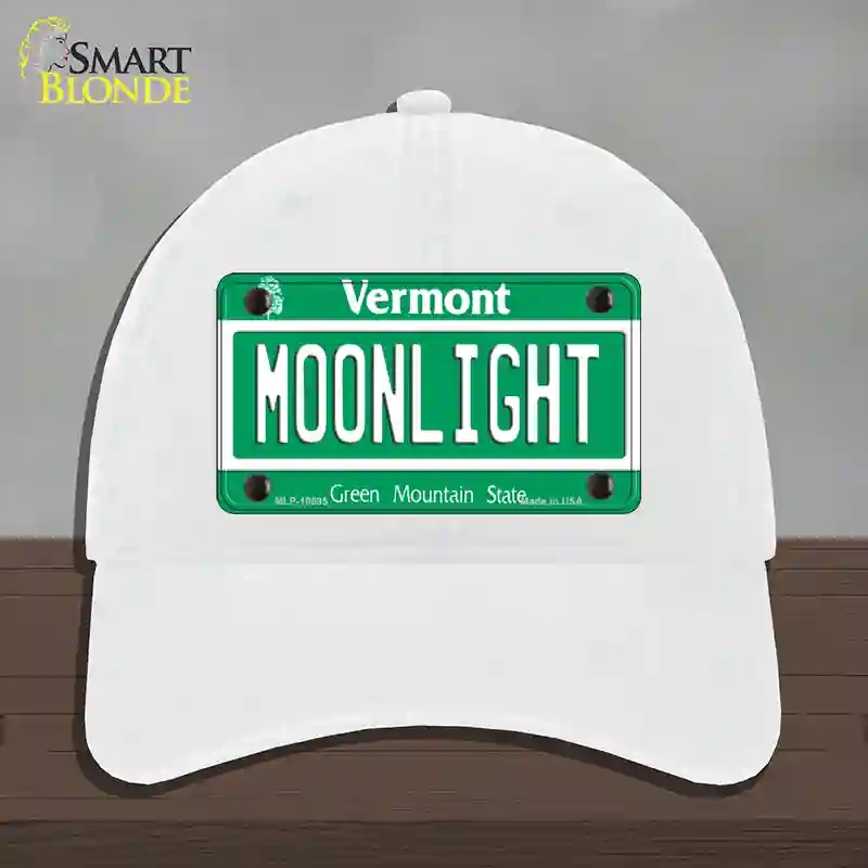 HAT14-MLP-10695 Moonlight Vermont Novelty License Plate Hat, Unconstructed Cotton - White