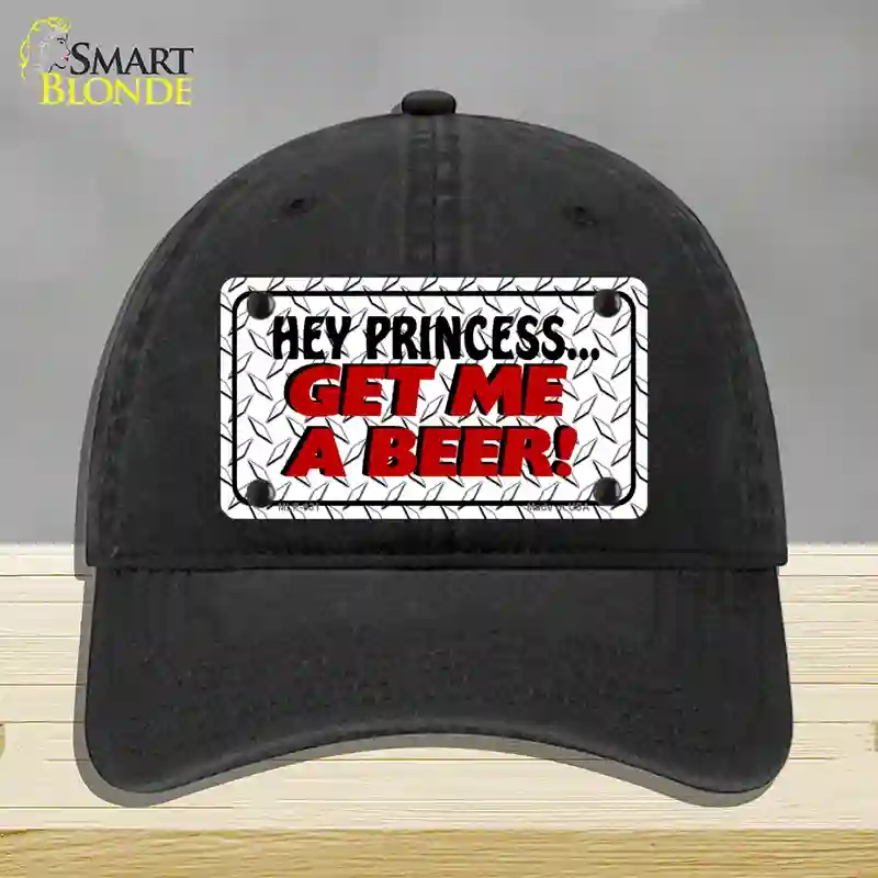 HAT07-MLP-031 Get Me a Beer Novelty License Plate Hat, Unconstructed Cotton - Black