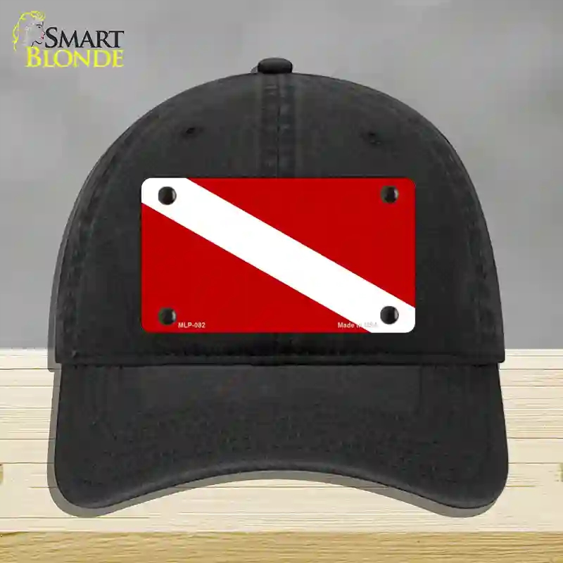 HAT07-MLP-082 Diving Flag Novelty License Plate Hat, Unconstructed Cotton - Black
