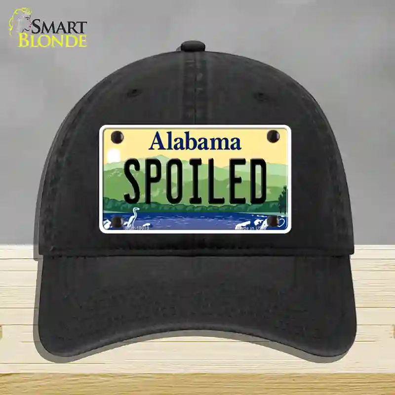 HAT07-MLP-10019 Spoiled Alabama Novelty License Plate Hat, Unconstructed Cotton - Black