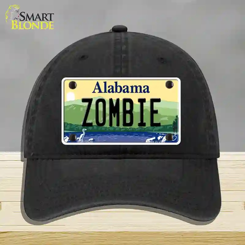 HAT07-MLP-10020 Zombie Alabama Novelty License Plate Hat, Unconstructed Cotton - Black