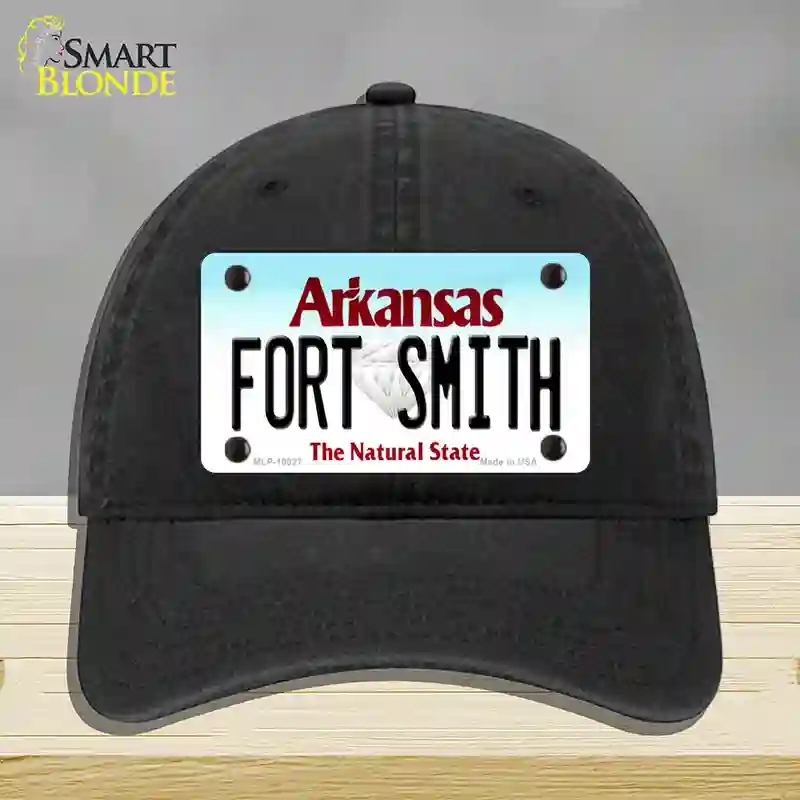 HAT07-MLP-10027 Fort Smith Arkansas Novelty License Plate Hat, Unconstructed Cotton - Black