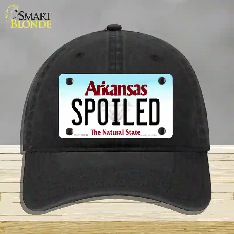 HAT07-MLP-10047 Spoiled Arkansas Novelty License Plate Hat, Unconstructed Cotton - Black