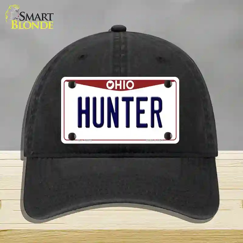 HAT07-MLP-10095 Hunter Ohio Novelty License Plate Hat, Unconstructed Cotton - Black