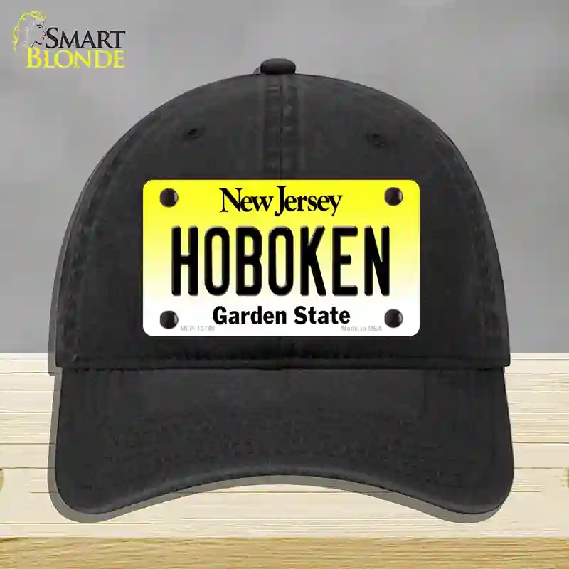 HAT07-MLP-10148 Hoboken   Jersey Novelty License Plate Hat, Unconstructed Cotton - Black