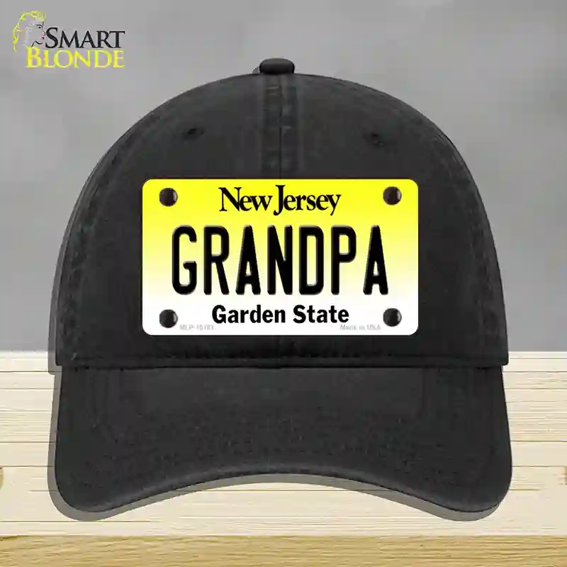 HAT07-MLP-10161 Grandpa   Jersey Novelty License Plate Hat, Unconstructed Cotton - Black