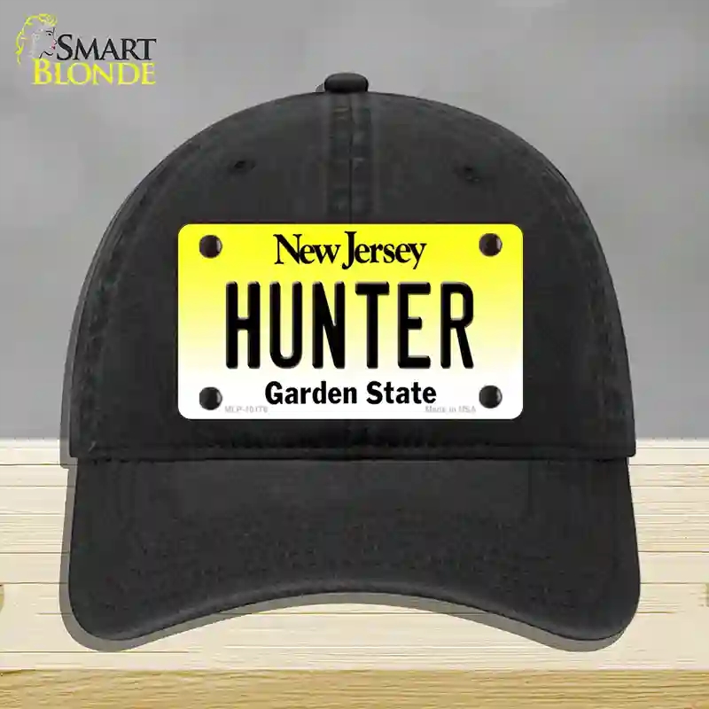 HAT07-MLP-10176 Hunter   Jersey Novelty License Plate Hat, Unconstructed Cotton - Black