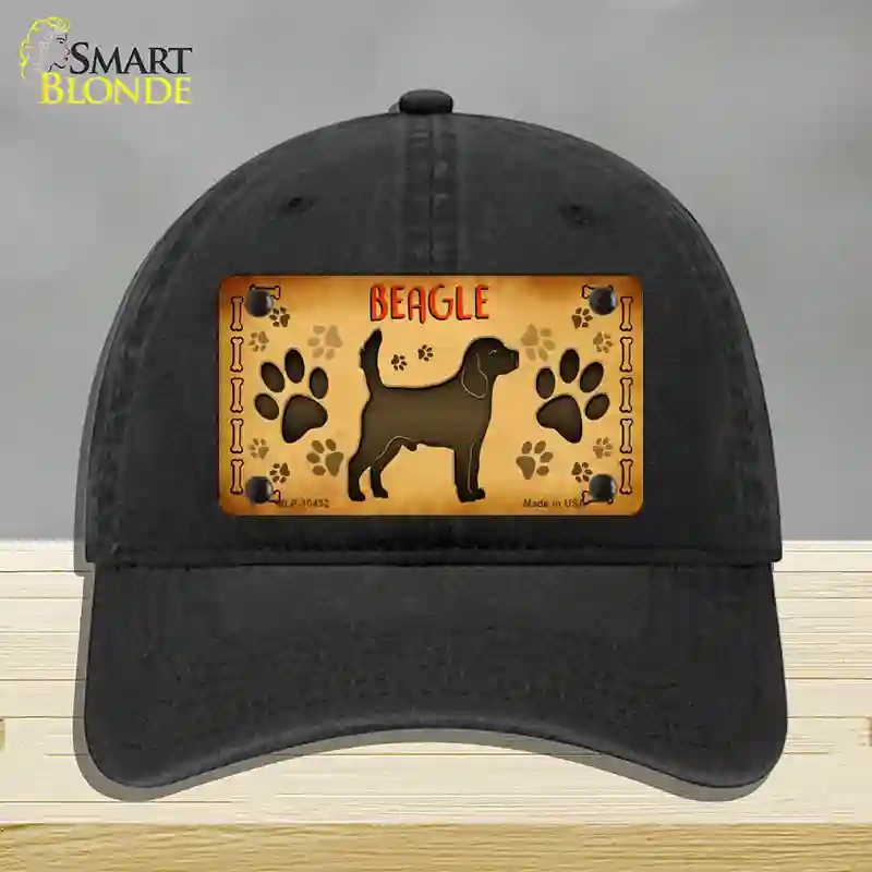 HAT07-MLP-10432 Beagle Novelty License Plate Hat, Unconstructed Cotton - Black