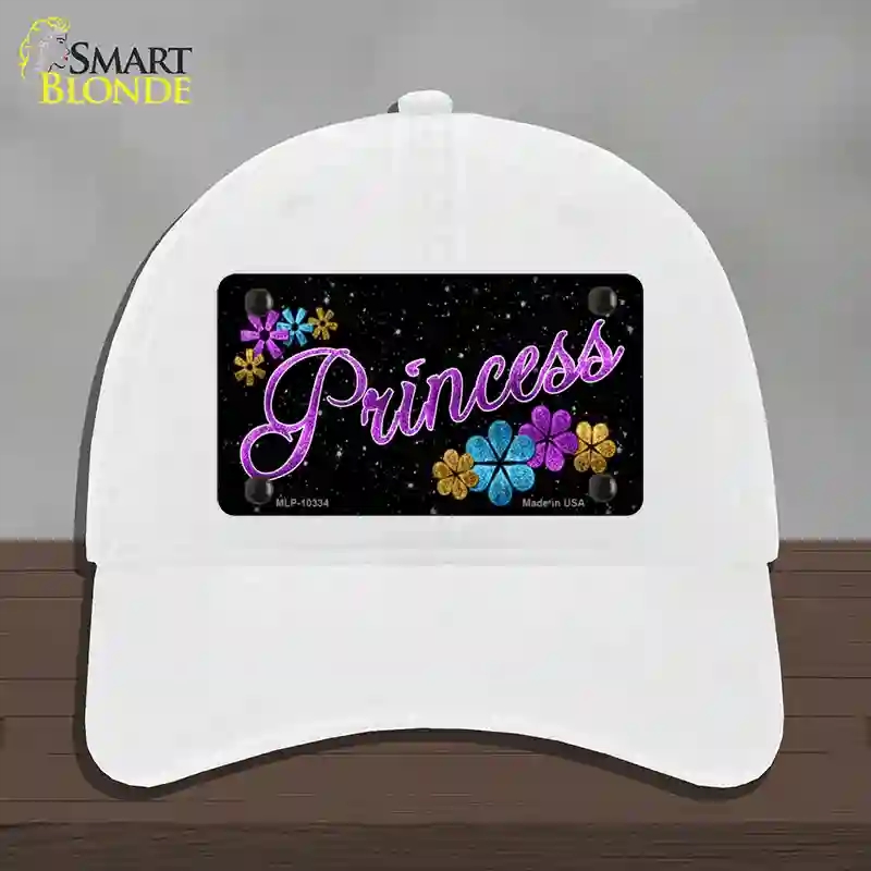 HAT14-MLP-10334 Princess Glitter Novelty License Plate Hat, Unconstructed Cotton - White