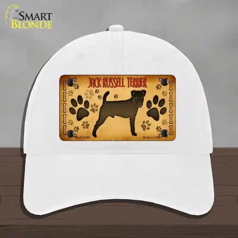 HAT14-MLP-10450 Jack Russell Terrier Novelty License Plate Hat, Unconstructed Cotton - White