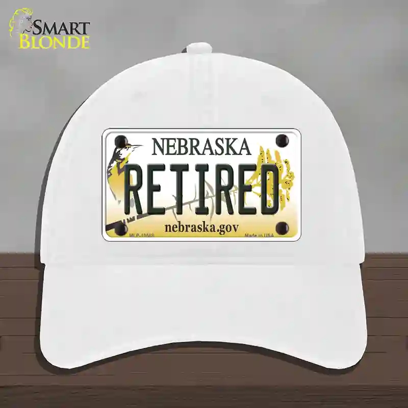 HAT14-MLP-10588 Retired Nebraska Novelty License Plate Hat, Unconstructed Cotton - White