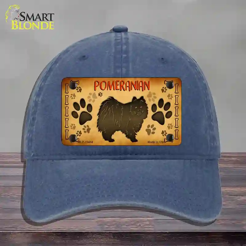 HAT11-MLP-10454 Pomeranian Novelty License Plate Hat, Unconstructed Cotton - Navy