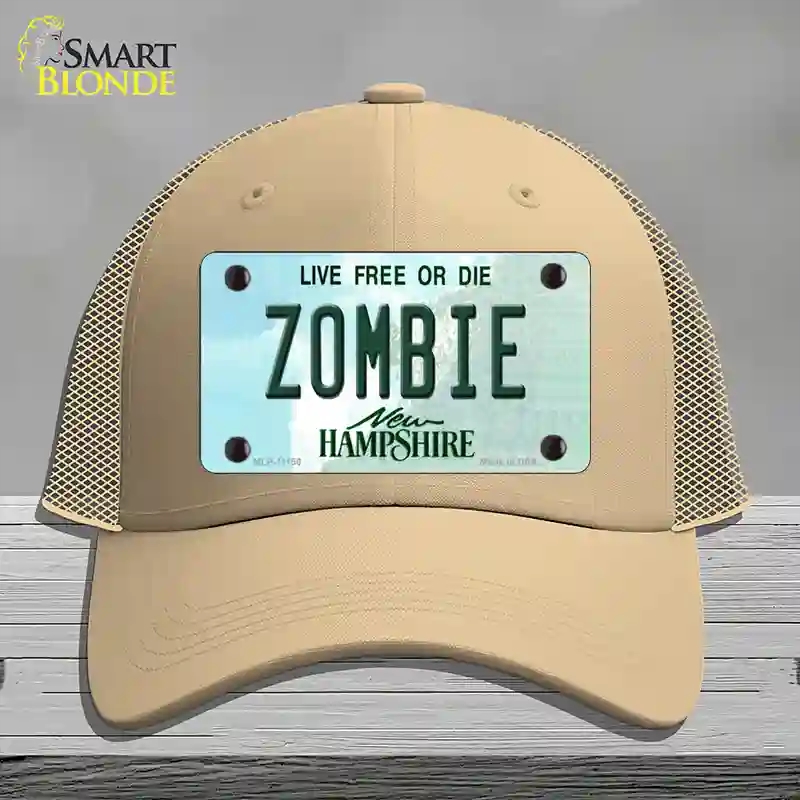 HAT15-MLP-11156 Zombie   Hampshire State Novelty License Plate Hat, Mesh - Khaki