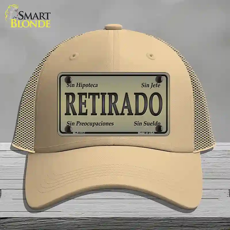 HAT15-MLP-1117 Retirado Novelty License Plate Hat, Mesh - Khaki