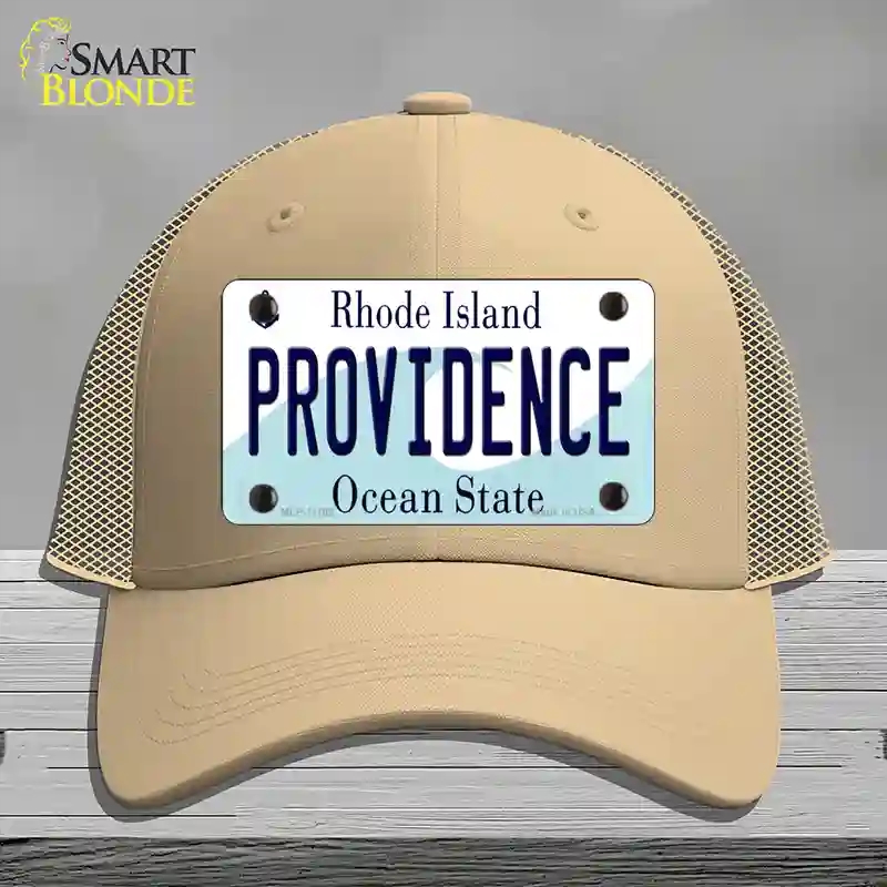 HAT15-MLP-11182 Providence Rhode Island State Novelty License Plate Hat, Mesh - Khaki