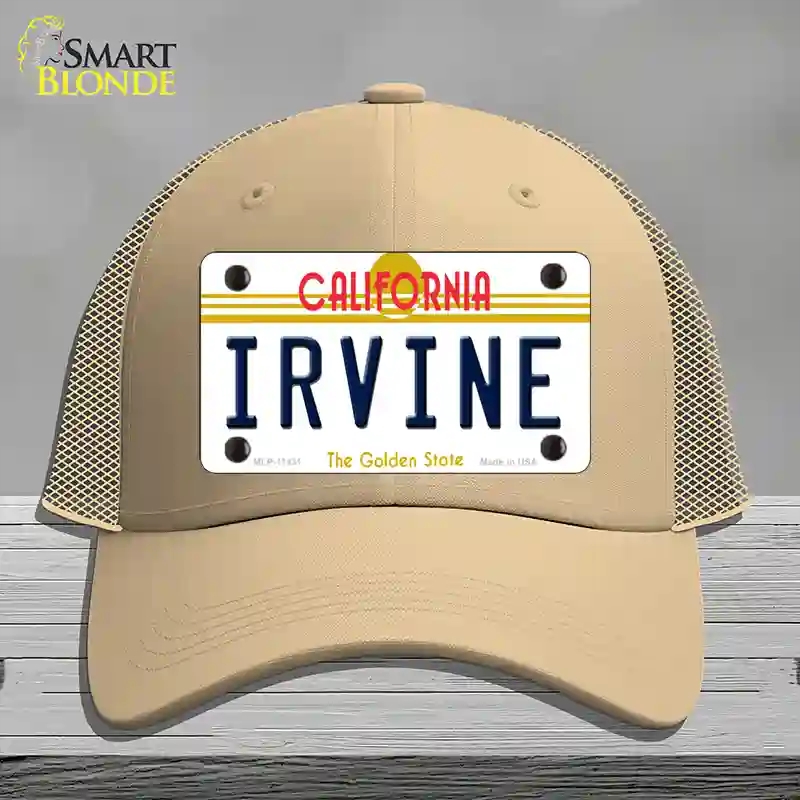HAT15-MLP-11431 Irvine California Novelty License Plate Hat, Mesh - Khaki